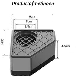 longziming -Anti Trillingsmat Wasmachine – Geluidsdempende Antislip Mat – Voetjes Wasmachine & Droger – Verhoogde Stabiliteit – Vermindert Trilling – Beschermt Vloeren – Duurzaam Materiaal — thumbnail 2