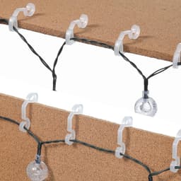 GELLDG Haken - Groefhaken - Clips voor zijverlichting - Haken voor installatie en bevestiging - Clips voor lichtsnoeren en kerstversieringen - Wit - 100 stuks — thumbnail 3