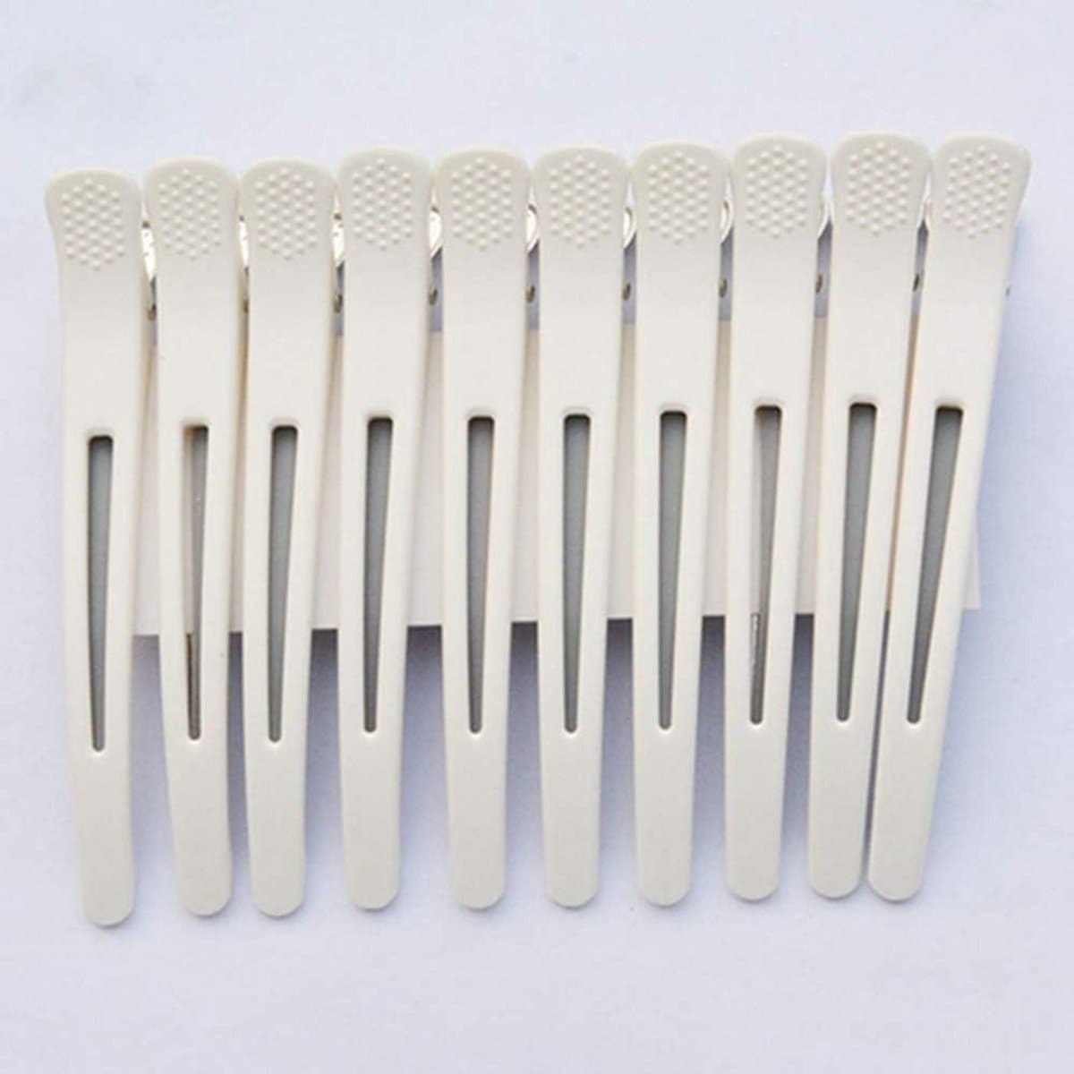 Professionele Haarklemmen voor Kappers - 12 Stuks Witte Clips voor Knippen en Styling — afbeelding 1