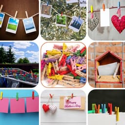 120 Houten Waslijnklemmen met 50 Meter Touw - Kleine Houten Knijpers voor Foto's en Decoratie — thumbnail 4