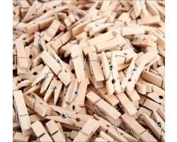 Mini Wasknijpers - Hout - 2,5 cm - 200 stuks — afbeelding 1