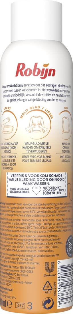 Robijn -Dry Wash Spray - Textiel Verfrisser - 6 flessen x 200 ml - Voordeelverpakking — thumbnail 3