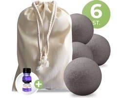 Drogerballen met Wasparfum - Droogballen - Grijs - Set van 6 XL ballen - Wasdroger Ballen Wol - 100% Nieuw-Zeelands Schapenwol - Wasballen — afbeelding 1