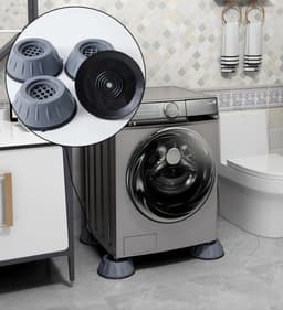 Wasmachine Demper - Wasmachine Verhoger - Trillingsdemper - Anti Slip – Schokdemper - Anti Tril - Wasmachine Voetjes - Vibratiedempers - Verhoger - Grijs — thumbnail 3