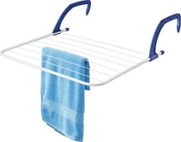 KADAX Balkonwasdroger, wasrek voor balkon, balkonleuning, radiator, badkamer, hangende wasdroger, kleine hangdroger, inklapbaar — thumbnail 3