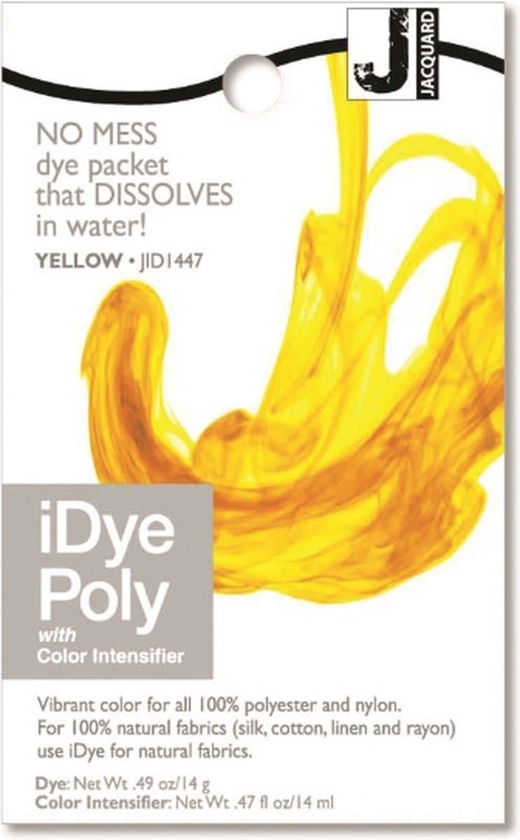 Jacquard textielverf iDye Poly 14 gr geel voor synthetische stoffen. — afbeelding 1