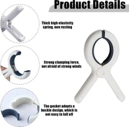 16 stuks handdoeken, wasknijpers, ligstoel, groot, voor strandstoelen, handdoekklemmen, kunststof klemmen voor strandhanddoeken, strandhanddoek, clips voor strand, zwembad, dagelijks wassen — thumbnail 4