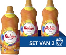 Robijn Klein & Krachtig Classics Vloeibaar Wasmiddel - Color - met Care Serum - 2 x 34 wasbeurten - Voordeelverpakking — thumbnail 1
