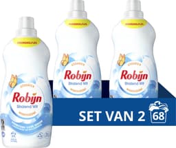 Robijn Klein & Krachtig Classics Vloeibaar Wasmiddel - Stralend Wit - met Care Serum - 2 x 34 wasbeurten - Voordeelverpakking — thumbnail 1