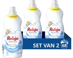 Robijn Klein & Krachtig Classics Vloeibaar Wasmiddel - Stralend Wit - met Care Serum - 2 x 34 wasbeurten - Voordeelverpakking