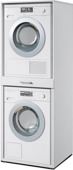 MOBISTOXX Wasmachine Kast - Wasmachine Verhoger - Wasmachine Ombouw - 69 cm x 67 cm x 189 cm (B x D x H) - Voor Wasmachine en Droogkast - Wit — thumbnail 1