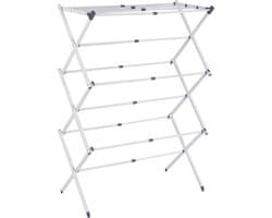 Opvouwbaar droogrek – Uitschuifbaar – Opvouwbaar - Droogtoren – Wasrek - 37x105x75cm – Grijs — afbeelding 1