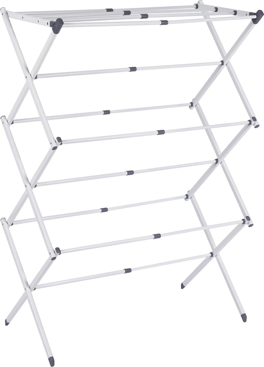 Opvouwbaar droogrek – Uitschuifbaar – Opvouwbaar - Droogtoren – Wasrek - 37x105x75cm – Grijs — afbeelding 1