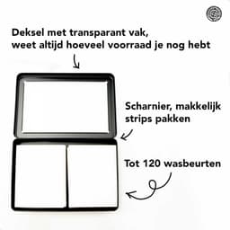 Wasstrips Bewaardoos Box Mat Wit - Tot 120 Wasbeurten Voorraadbus — thumbnail 2