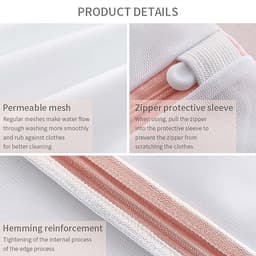 Intirilife Set van 6 Wasnetten Waszakken in verschillende maten, gemaakt van wit polyester - Om kwetsbaar wasgoed te beschermen tegen beschadiging — thumbnail 5