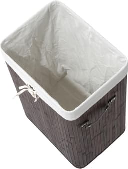 Bamboe wasmand 72 L - Luxe wasmand - Wassorteerder - Donkerbruin - L40 x B30 x H60 cm — thumbnail 3