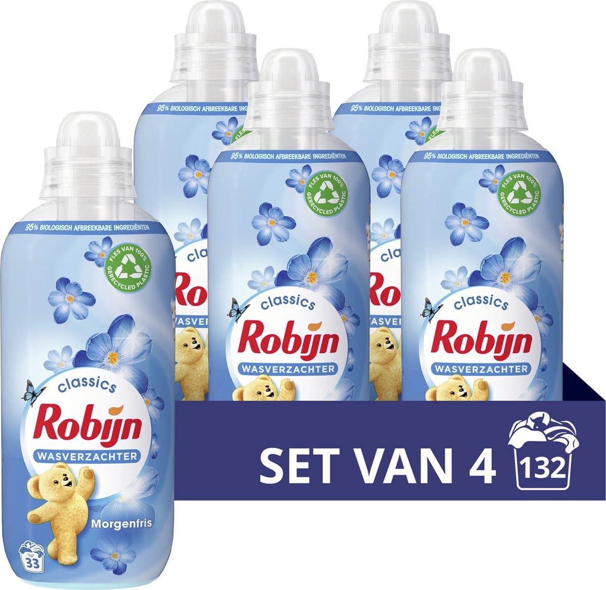 Robijn Classics Morgenfris Wasverzachter - 4 x 33 wasbeurten - Voordeelverpakking — afbeelding 1