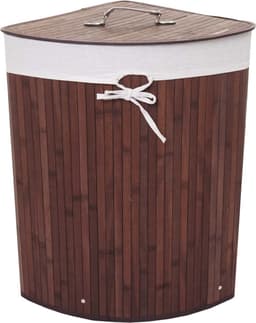 Hoekwasmand MCW-C21, Wasbox wasmand, bamboe 61x48x35cm 50l ~ bruin — thumbnail 5