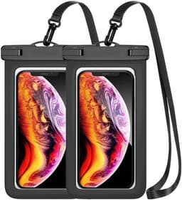 beschermhoes voor smartphone, set met waterdichte tas, waterdichte tas, heuptas voor sport, vissen, zeilen, wandelen, bescherm je mobiele telefoon, portemonnee (2 wit) — thumbnail 3
