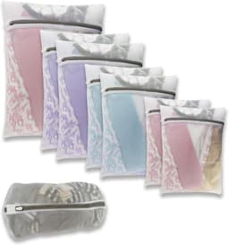 Waszakken, 8 stuks herbruikbare duurzame wasmachinetassen kleding beschermen wasnetten voor delicate blouse, kousen, T-shirt, sokken, ondergoed, beha, babykleding — thumbnail 1