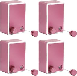 Set van 4 Uittrekbare Instelbare Waslijn, Aan de Muur Bevestigde High-Performance Systeem Voor Binnen tot 4,2 m Lang (Roze) — thumbnail 1