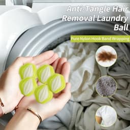 Lint Balls Wasmachine - Herbruikbare Haarvangers - 12 stuks - Groen en wit — thumbnail 4