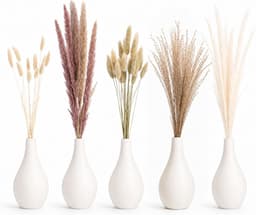 Gedroogde pampasbloemen, natuurlijk, boho-stijl, tafeldecoratie voor bruiloft, huis, woonkamer, vaas, rustiek feest, babyshower en binnen — thumbnail 1