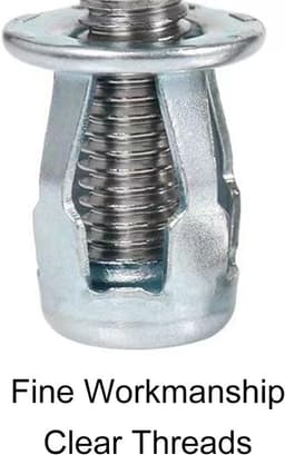 Holle metalen holteankers, 10 stuks M6 extra korte holle muurankers, holle deurbevestigingen voor 0-5 mm deurwand, aluminiumplaat, ijzeren plaat, houten plank (25 mm) — thumbnail 3