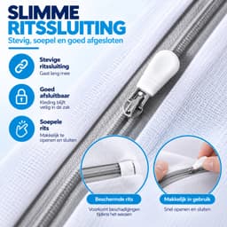 Waszakjes met Rits - Set van 3 - 61 x 61 CM - Wasnetten - Laundry Bags - Wit — thumbnail 5