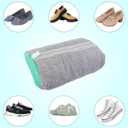 1 stuk schoenwaszak, wasmachine, grijze waszak, multifunctionele schoenentas voor alle soorten en maten, beschermt zowel wasmachine als schoenen — thumbnail 3