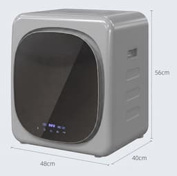 COVREO Wasdroger met smart modus en 6 tijdstanden – 48x40x56 cm – Luchtafvoerdroger met RVS trommel – voor 4 kg was – Zilver — thumbnail 3
