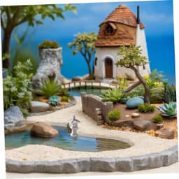 1set Rockery Kit Decoratieve Resin Beeldjes Voor Tuin Interieur Lange Duurzaamheid Voor Visvijvers Landschapsdecoratie Van Inclusief Pagode Lichttoren — thumbnail 3