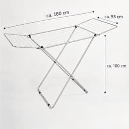Cheqo® Droogrek - Wasrek Inklapbaar - Staand Vleugeldroogrek - Wasdroogrek Opvouwbaar - 18 Meter Drooglengte - Droogrek met Vleugels - Voor Binnen en Buiten - Ruimtebesparend Kledingrek - Lichtgewicht Wasdroger - Opklapbaar Droogrek - Waslijn — thumbnail 2