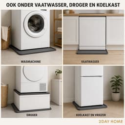2Day Home - Lekbak Wasmachine 60x60 cm - Siliconen Opvangbak - Voor Machines tot 60 cm Diep - Incl. 21 Lekindicator Stickers - Vaatwasser en Droger — thumbnail 3