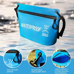 Tas om mee te zwemmen, IPX4, strandtas, enkele tas met verstelbare riem, print, waterbestendig, hemelsblauw, voor reizen, strand, camping, watersport en outdoor — thumbnail 4