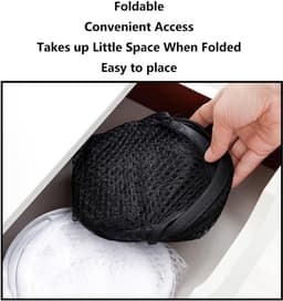 Wasmand, 25L opvouwbare mesh kledingmand, pop-up vuile kledingmand voor slaapkamer badkamer [pak van 2 zwart] — thumbnail 2