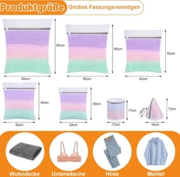 10 Stuks Herbruikbare Wasnetten voor de Wasmachine, Ritssluiting, Ideaal voor Kleding, Ondergoed en Babykleding — thumbnail 5