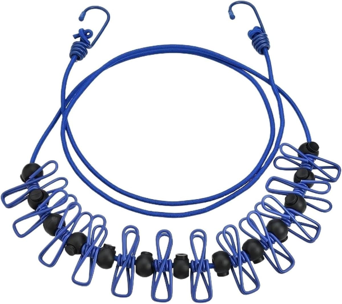 Draagbare Waslijn - Reis Waslijn - Kleding Drogen - Winddicht Elastisch - 1.8 Meter - Blauw — afbeelding 1