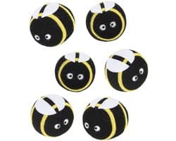 HI drogerballen/wasbollen - 6x stuks - bijen - voor zachte/kreukvrije was - wasdroger ballen