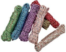 Waslijn Touw - Kledinglijn Buiten - Kleding Drogen - Winddicht Slip - 10-19 m - Meerdere Kleuren