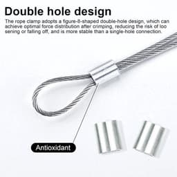 Aluminium hulzen 120 stuks 3 mm dubbele hulzen krimplus staalkabels metaalkabel waslijn — thumbnail 3