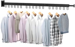 KIRA® Wanddroogrek - Wanddroogrek Inklapbaar - Compact Droogrek voor aan de Muur - Wanddroogmolen - Zwart - 120cm x 30cm x 90cm — thumbnail 1