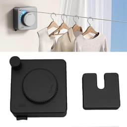 Intrekbare Waslijn - Niet-doorhangende Lijn - Ruimtebesparend Wassen - Niet-doorhangend Ontwerp - 20 Kg Capaciteit - Zwart — thumbnail 2
