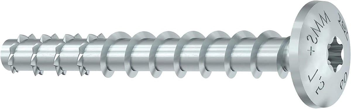 Montagerailanker - Bevestigingsanker rond - Montage Werk - Platte Ronde Kop - 75x45 mm - Onbehandeld — afbeelding 1