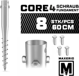Schroeffundering Set - Grondanker Bodemhuls - Fundamenten Bouwen - Zonder Beton Cement - 60 cm - Verzinkt — thumbnail 5