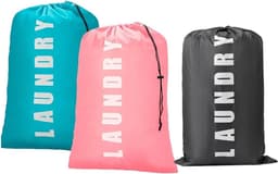 SnelShoppen - 3 Pack Vouwbare Reis Waszakken 92x61cm - Grote Waszakken met Trekkoord - Ideaal voor Thuis, Reizen, Camping - Kleurenset — thumbnail 1
