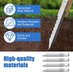 Grondankers 4 Stuks - Lengte 40 cm - Gegalvaniseerd Staal - Voor Houten Palen en Tuinprojecten - SnelShoppen — thumbnail 3