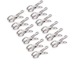 12 stuks strandhanddoekclips, roestvrijstalen haringen winddichte clips, windbestendig voor zware kleding en wassen, 8,5 cm