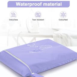 2 Stuks Wet Bags, Waterdicht Waszak met Handvat & Rits, Herbruikbare Stoffen Luier Natte Zak, Natte Dry Bag voor Natte Zwemkleding, Sportschool, Strand(Groen & Paars) — thumbnail 5