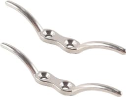 Ophanghaak - 2-pack - Robuust - Verzinkt - Touwbevestiging - Romeinse jaloeziekoord - Waslijn - Geschikt voor Buiten - Zilver. — thumbnail 5